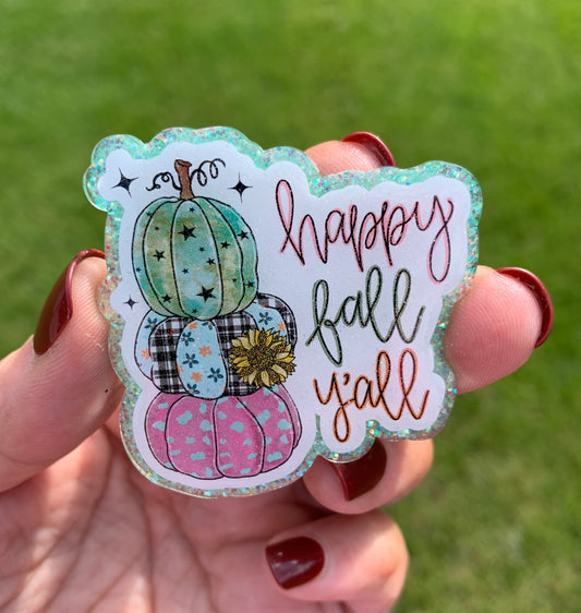 Pumpkin Stack Happy Fall Badge Topper