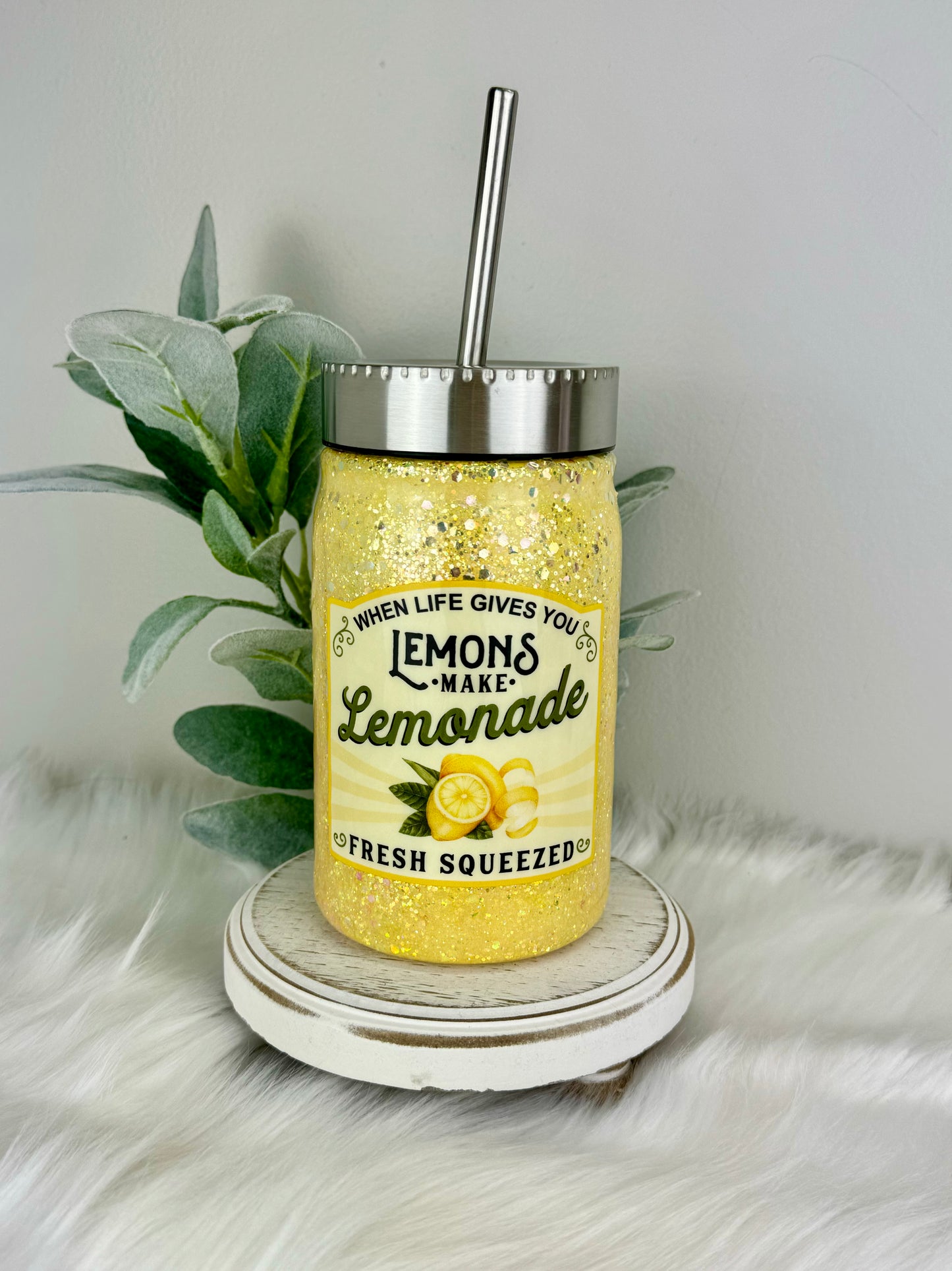 Lemonade 17 oz Mason Jar Stainless Steel Tumbler