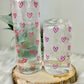 Color Changing Hearts  Glass Can Tumbler
