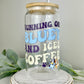 Blue Dog 16oz Glass Can Tumbler