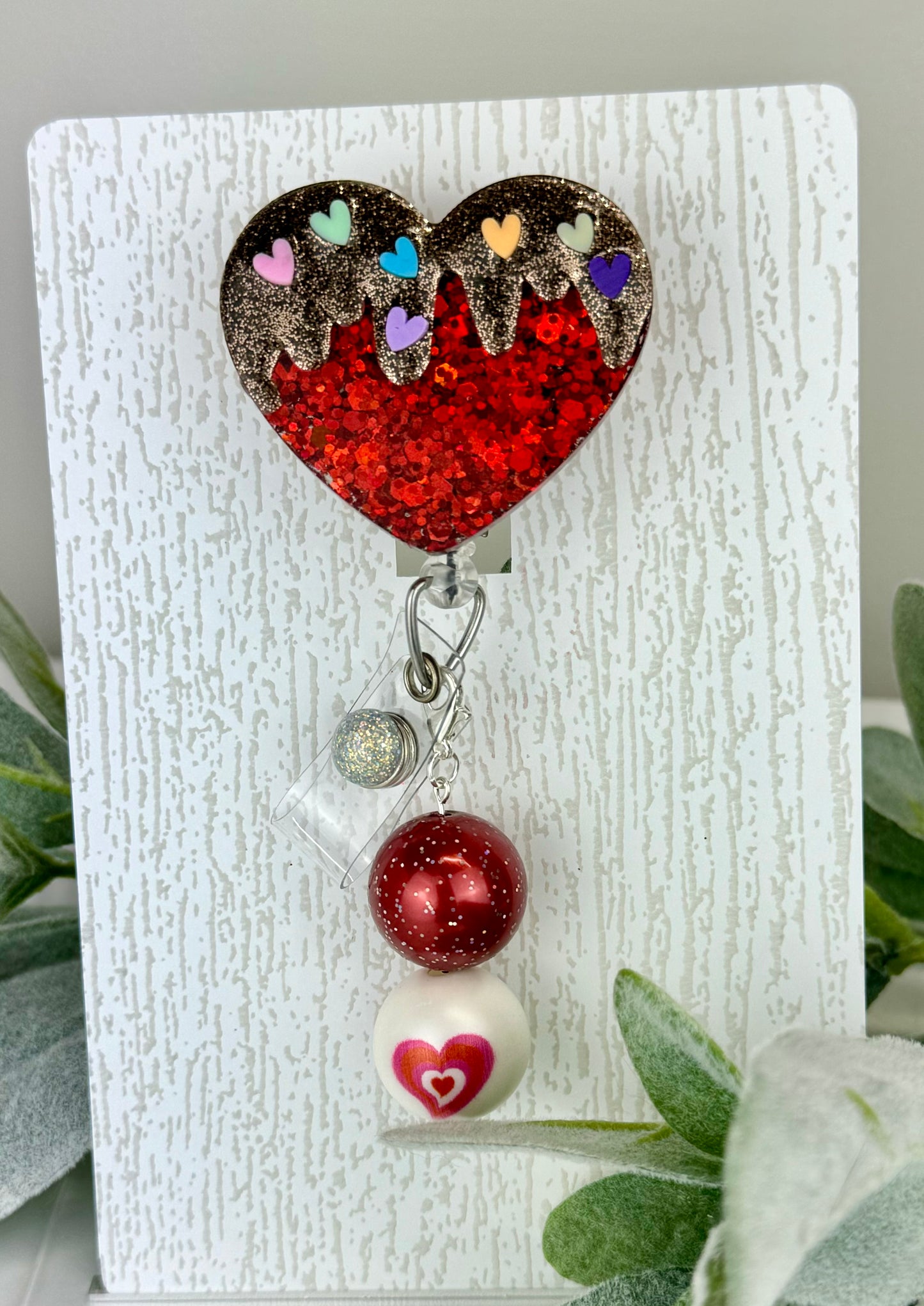 Chocolate Drip Heart Badge Topper