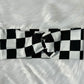 Twist Headband Black and White Checkers