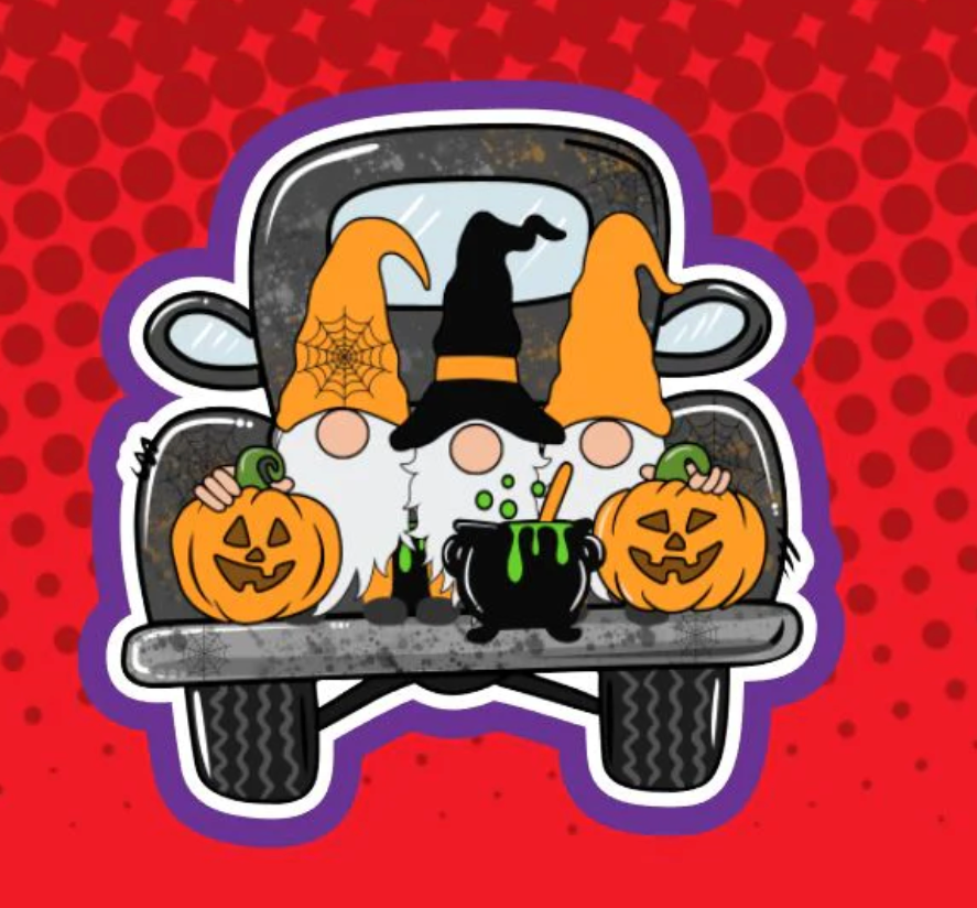 Halloween Gnome Truck Badge Topper