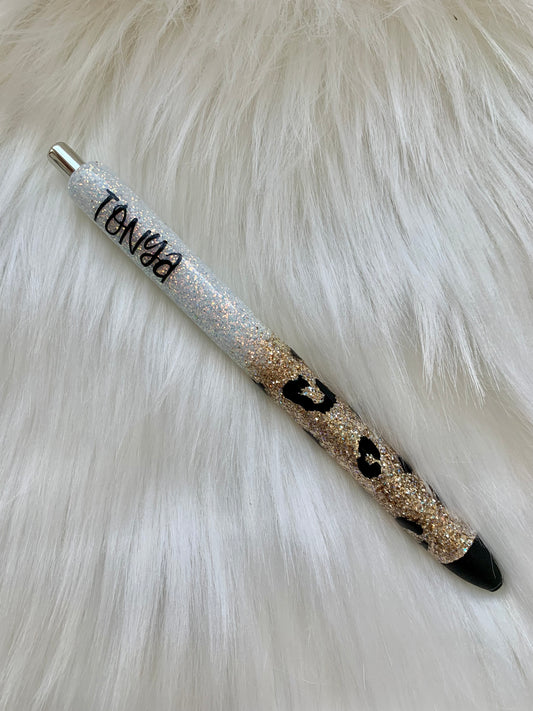Leopard Print Glitter Pens - Personalized Pens – Vinyl Chaos