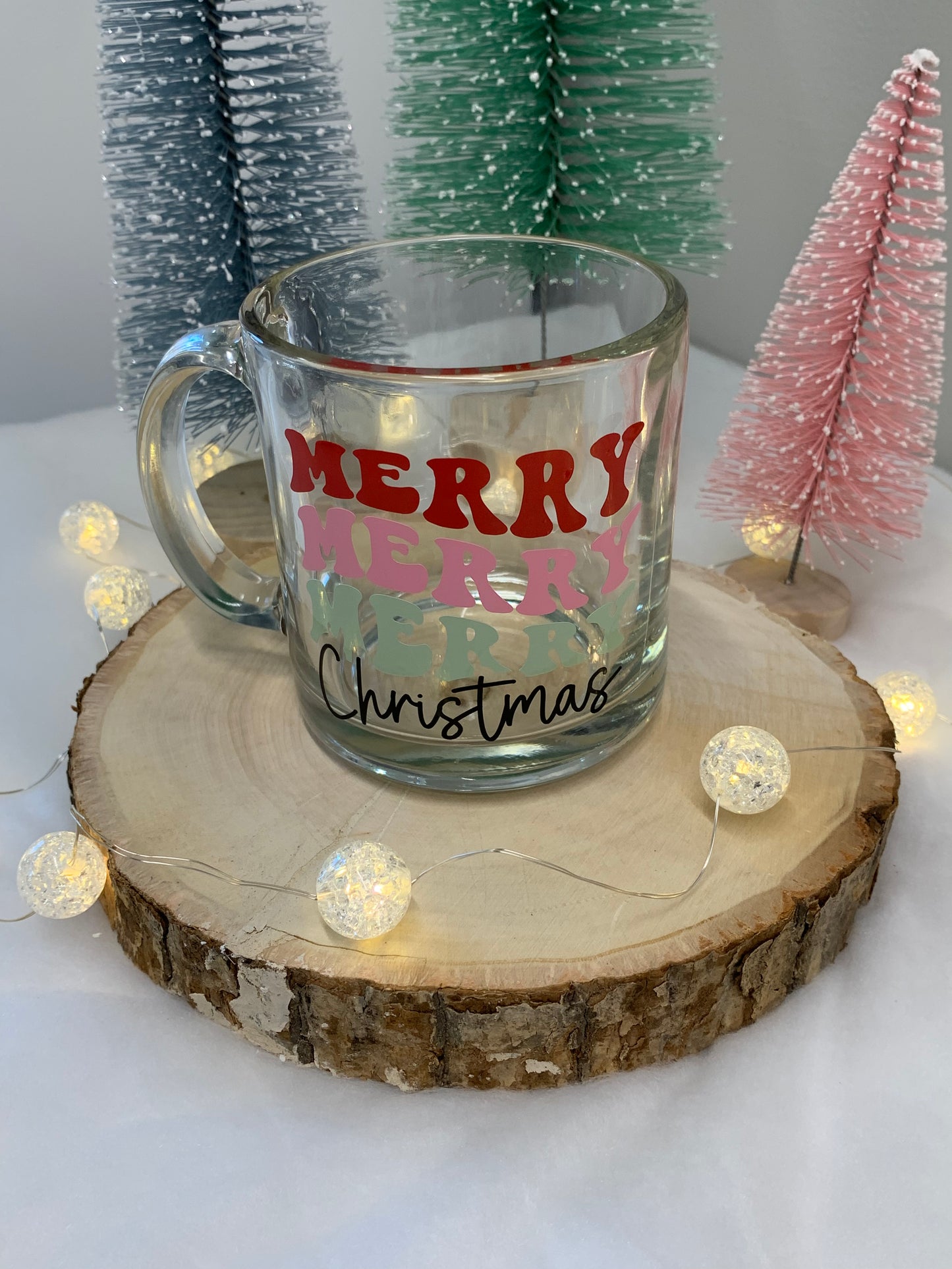 Merry Christmas 13oz Glass Mug