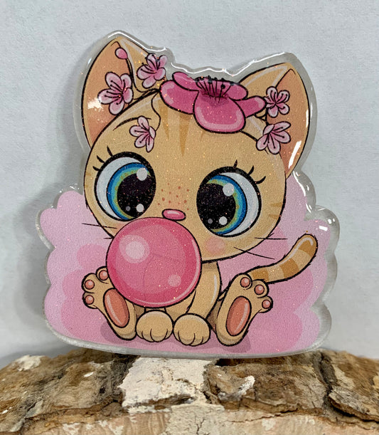 Kitten Bubblegum Badge Topper (Acrylic Only!)