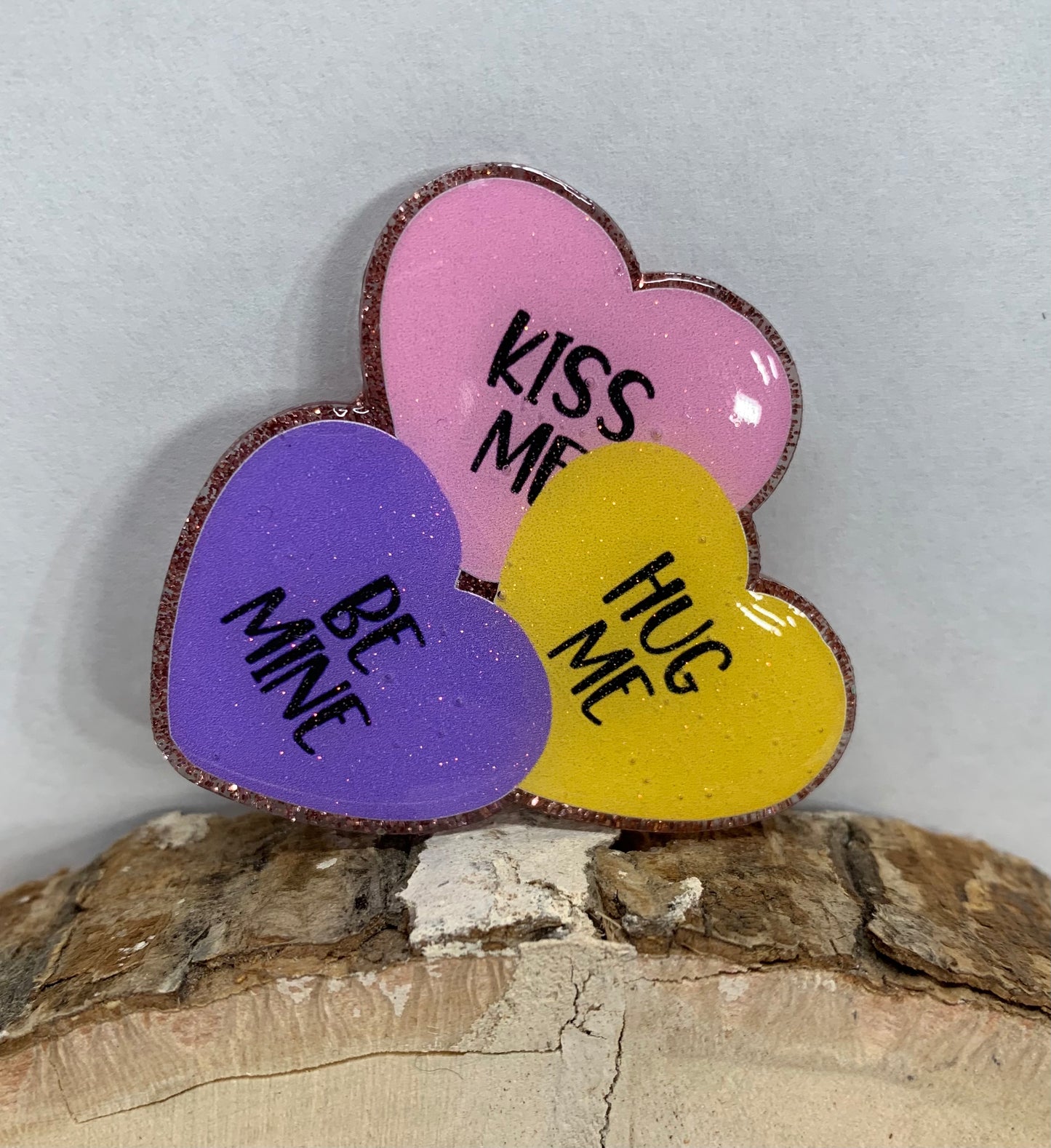 Conversation Hearts 3 Badge Topper (Acrylic Only!)