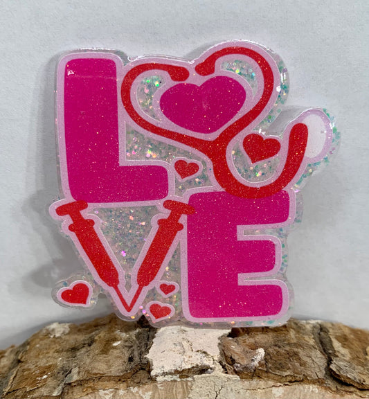 Love Nurse Badge Topper (Acrylic Only!)