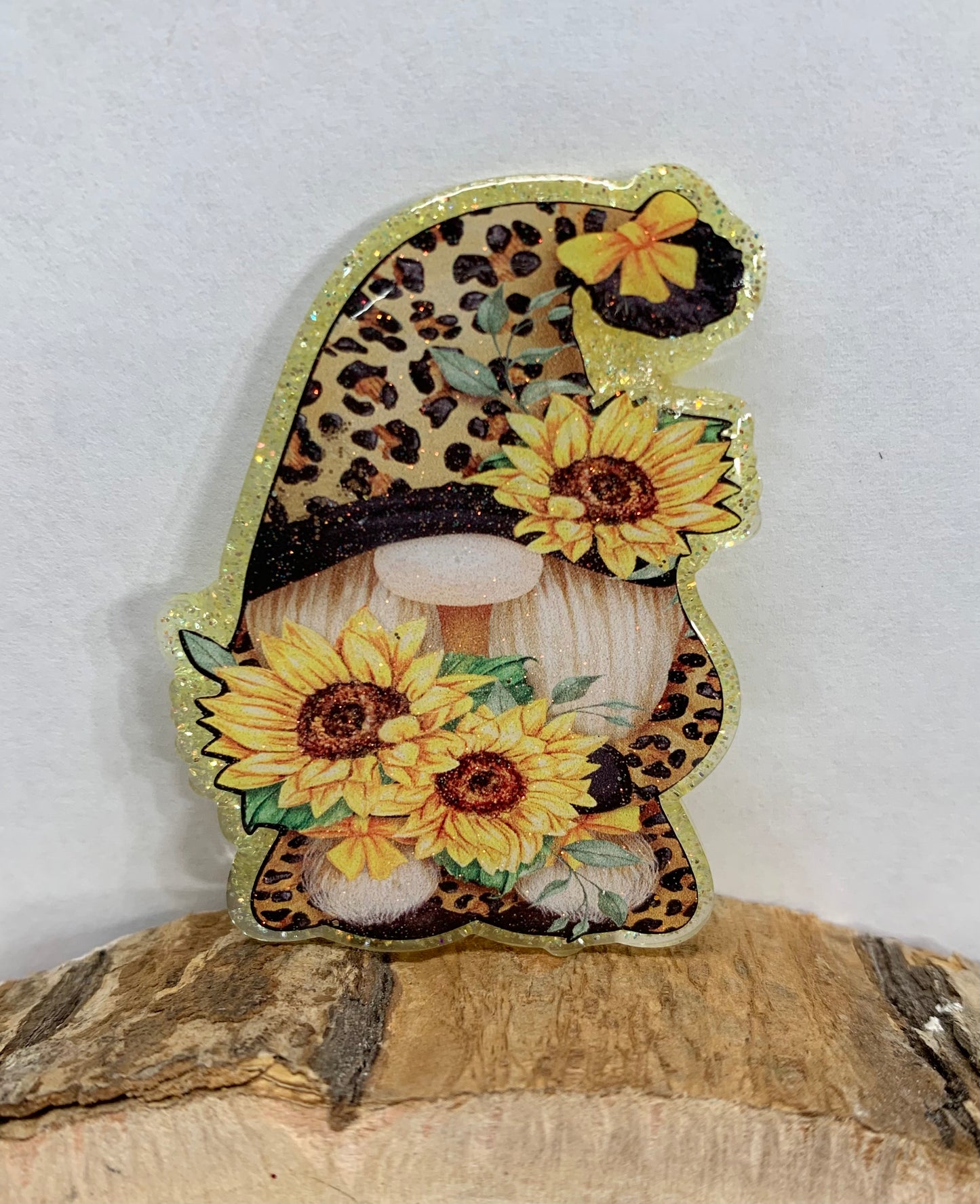 Sunflower Gnome Badge Topper (Acrylic Only!)