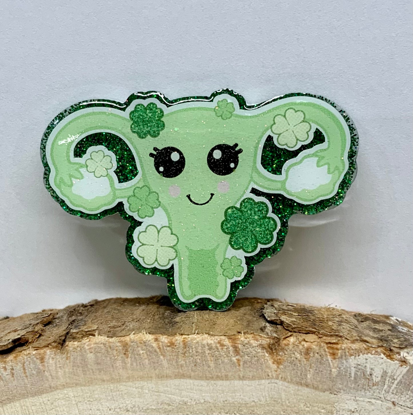 St. Patricks Day Uterus Badge Topper (Acrylic Only!)