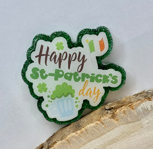 Happy St. Patricks Day Badge Topper (Acrylic Only!)