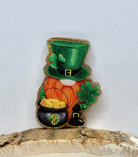 St. Patrick Gnome Badge Topper (Acrylic Only!)