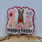 Easter Country Bunnies Badge Topper (Acrylic Only!)