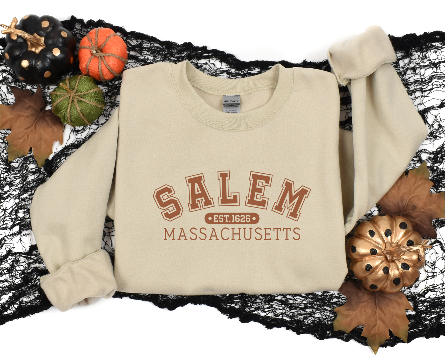 Salem Sweatshirt with Tan Letters